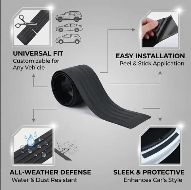 Bande de protection de coffre pour Skoda Octavia Fabia Rapid Superb Kodiaq Karoq Kamiq Roomster, pare-chocs anti-collision et anti-rayures