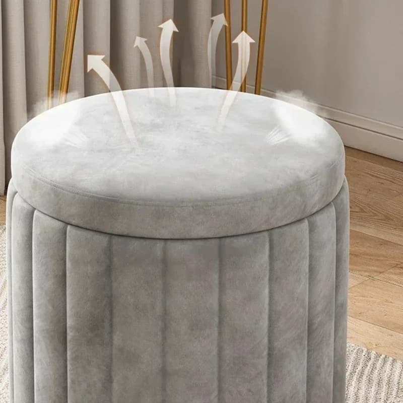 Tabouret de maquillage léger luxe tabouret rond chaise chambre Internet célébrité banc de rangement canapé tabouret commode tabouret chaise de maquillage petit