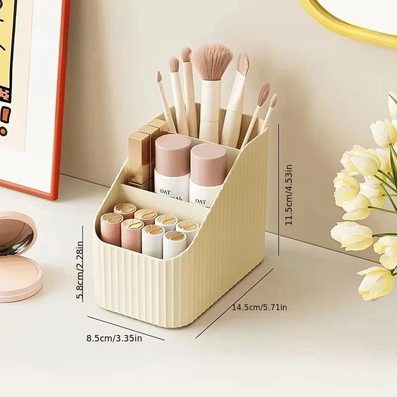 ㈅ Panier de rangement cosmétique en plastique, accessoire de salle de bain, organisateur de bureau, rangement pour la maison et le dortoir