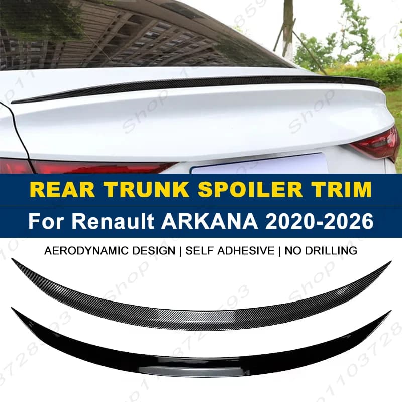Accessoires pour Renault ARKANA 2020-2026 : Aileron de coffre arrière, kit carrosserie, noir brillant, plastique souple