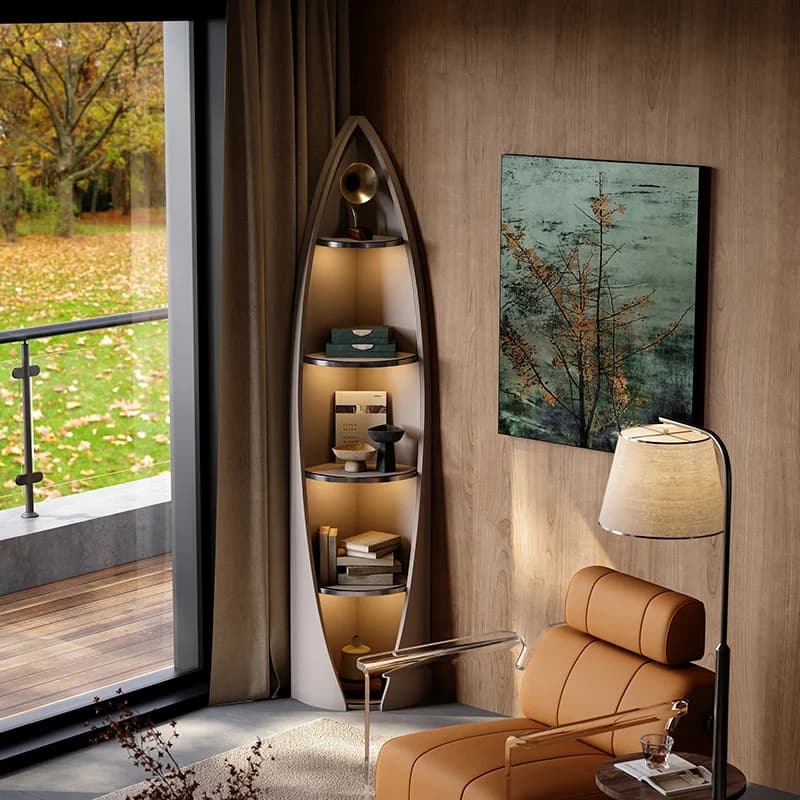 Armoire d'angle de luxe haut de gamme, vitrine de salon moderne du sol au plafond, rangement