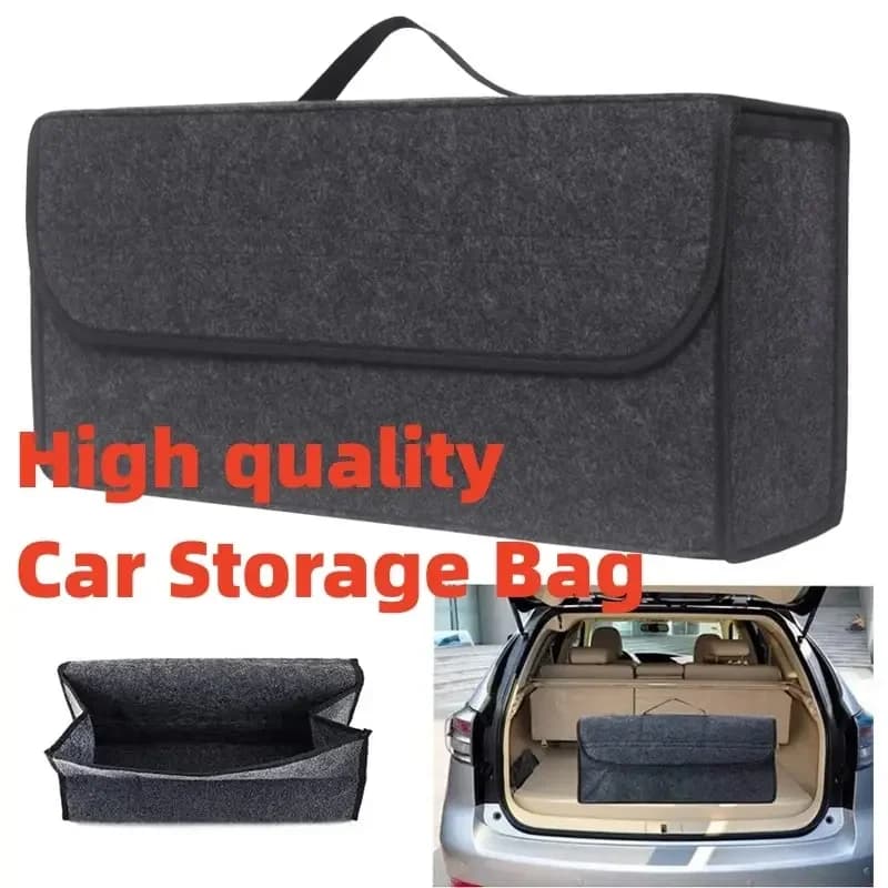 Boîte de rangement accessoires grand compartiment antidérapant coffre organisateur de rangement outil sac de rangement de voiture organisateur de coffre de voiture feutre doux
