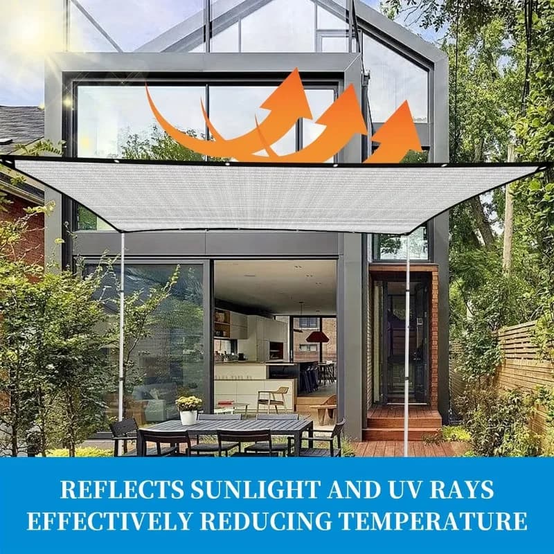 Voile d'ombrage en aluminium épaissi avec bords renforcés et œillets, résistant à la chaleur pour carport, véranda, protection UV extérieure