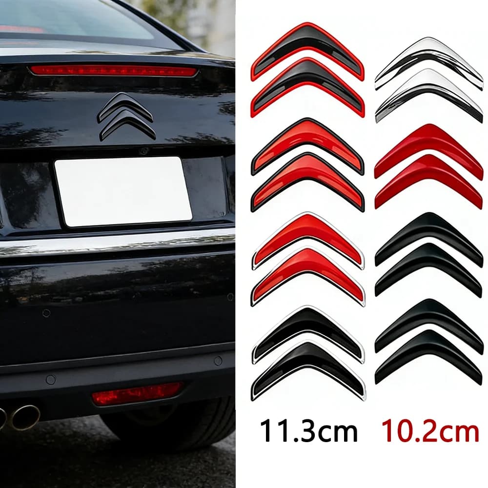 Emblème de coffre en forme de V Citroën, badge de logo arrière pour C3 C4 C5 Cactus Berlingo, accessoires de style automobile en ABS (8 couleurs, 2 tailles)