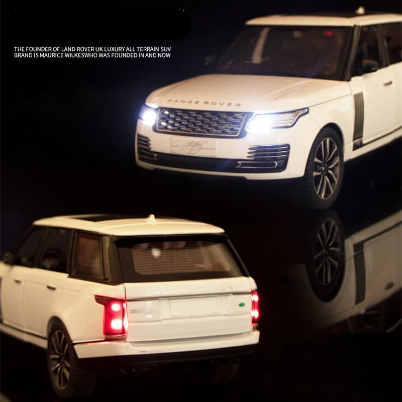 Range Rover – modèle de voiture de sport SUV en alliage métallique, véhicules tout-terrain moulés sous pression, Collection sonore et lumineuse, jouets pour enfants, cadeau, 1/32