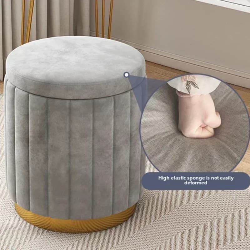 Tabouret de maquillage léger luxe tabouret rond chaise chambre Internet célébrité banc de rangement canapé tabouret commode tabouret chaise de maquillage petit