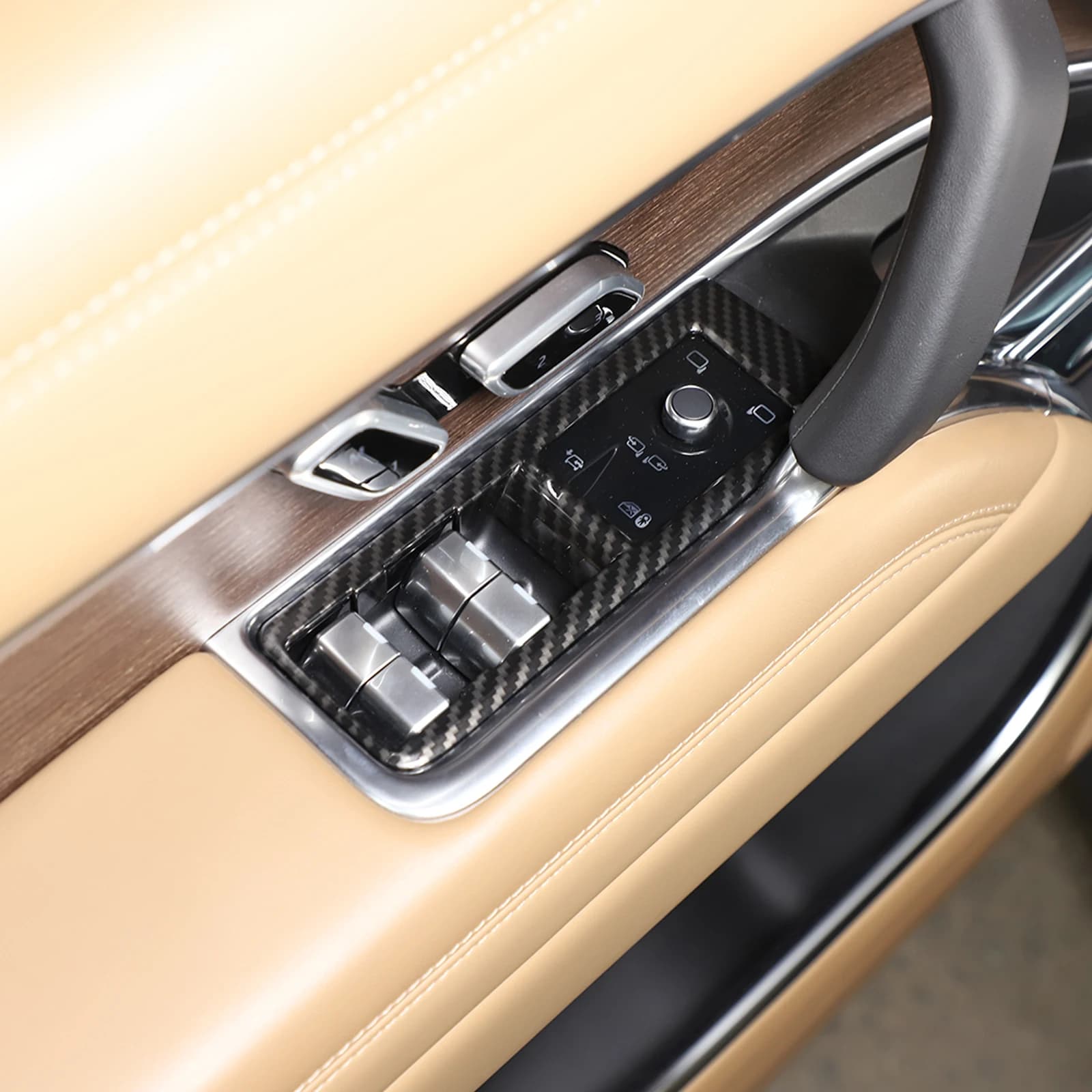 Pour Land Rover Range Rover Vogue L460 2023+ - Cadre de décoration intérieure de voiture en fibre de carbone ABS, autocollants décoratifs, accessoires