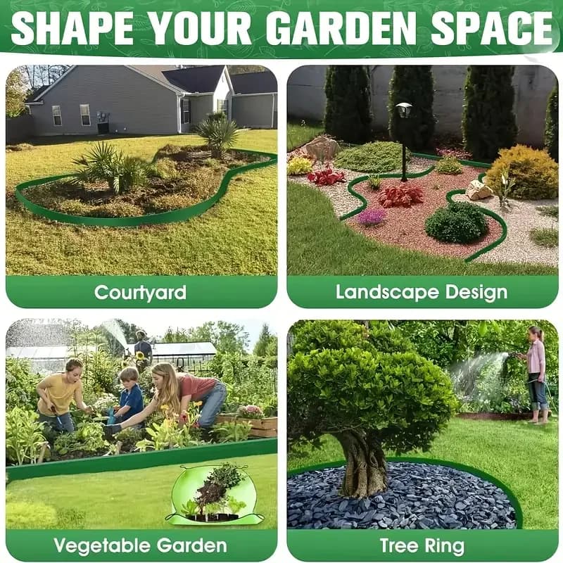 Bordure de pelouse en forme de L de 10M, bordure de paysage robuste pour séparation de gravier d'herbe, retenue de bord de chaussée, barrière de jardin DIY