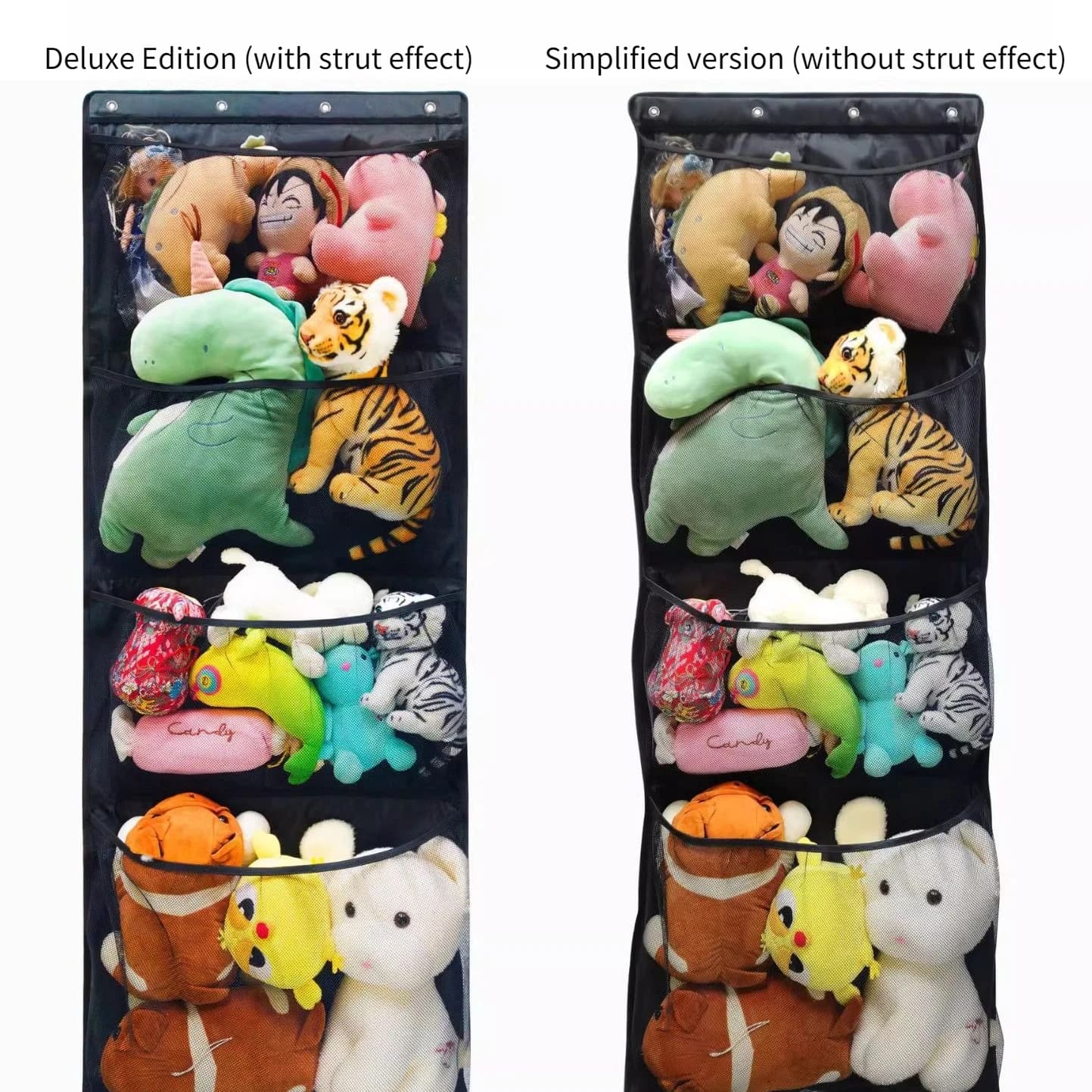Sac de rangement suspendu pour portes, organisateur pour peluches, jouets pour bébés, filet de rangement suspendu pour jouets en peluche/hamac