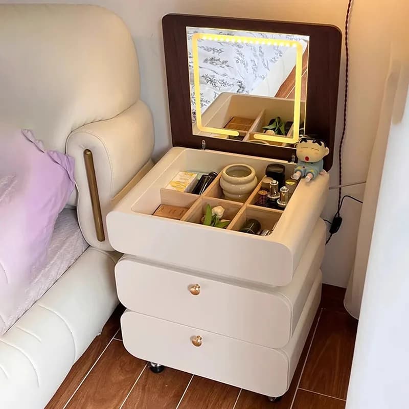 Commode de rangement moderne, petite, de luxe léger, ronde, de qualité, avec rangement créatif, meuble de chambre à coucher
