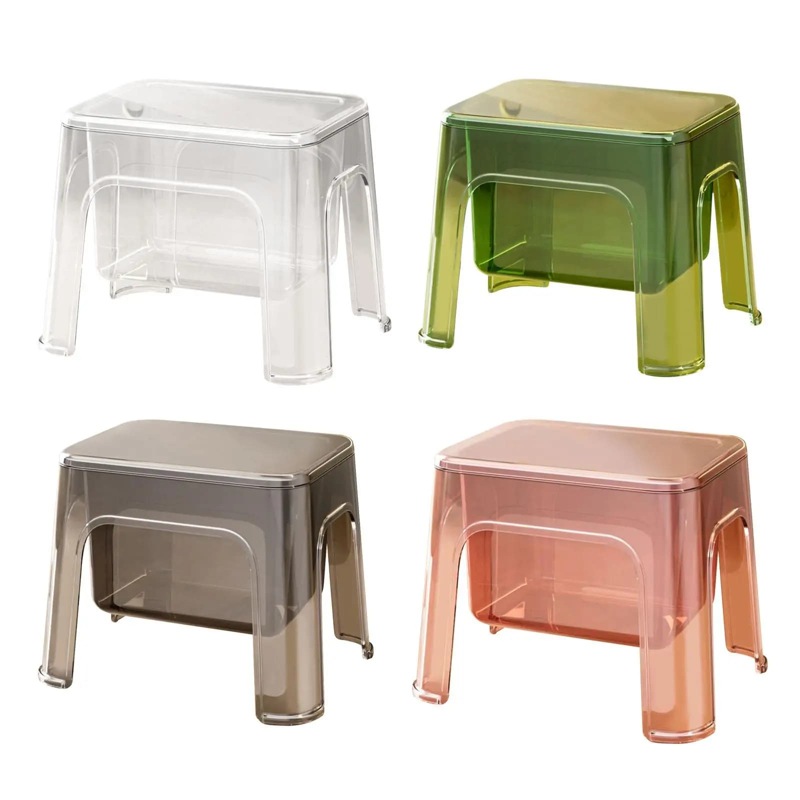 Escabeau de rangement pouf Stable repose-pieds tabouret Transparent repose-pieds tabouret à langer pour le linge domestique salon
