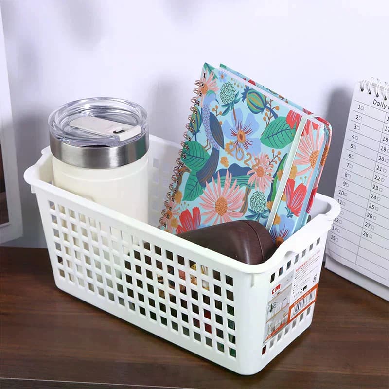 Panier de rangement en plastique, stockage de collations, boîte de rangement creuse rectangulaire Ins, panier de tri d'articles divers pour la salle de bain et la cuisine
