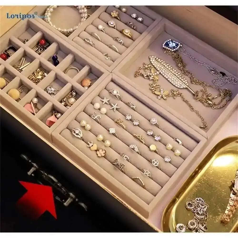Boîte à bijoux en velours doux, MELStorage EvaluGray, Boucles d'oreilles, Collier, Pendentif, Bracelet, DIY, Nouvelle arrivée