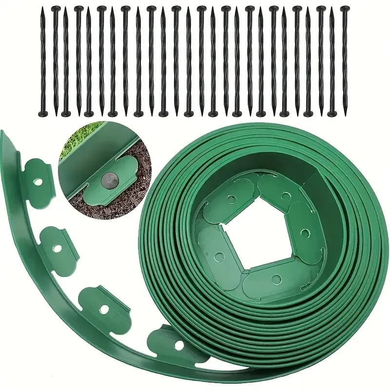 Bordure de pelouse en forme de L de 10M, bordure de paysage robuste pour séparation de gravier d'herbe, retenue de bord de chaussée, barrière de jardin DIY