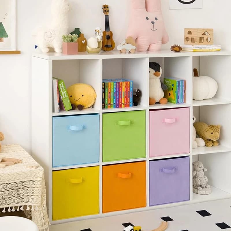 Boîte de rangement pliable en tissu non tissé, boîte de rangement pour la maison, le placard et les jouets, boîte de rangement pour vêtements et livres