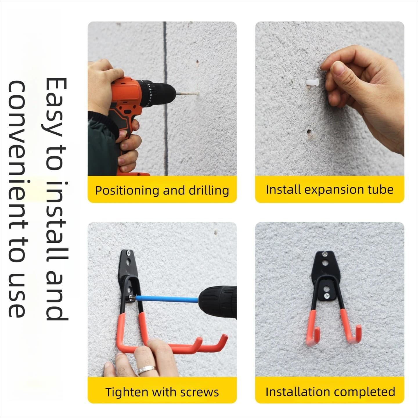 Crochets de rangement utilitaires pour garage, organisateur d'outils de jardin, crochets muraux suspendus, organisateur de rangement d'outils robuste