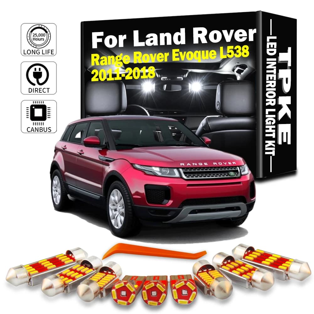 Pour Land Rover Range Rover Evoque L538 2011 2012 2013 2014 2015 2016 2017 2018 voiture LED ampoule intérieur coffre pare-soleil Kit d'éclairage
