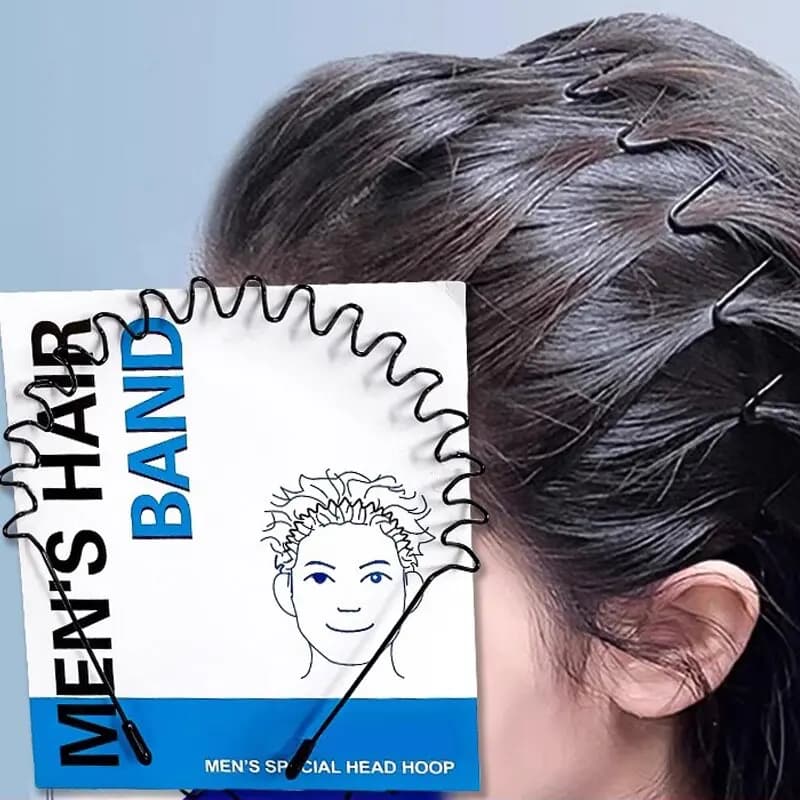 7 Styles de mode bandeau de cheveux en métal pour hommes femmes unisexe noir ondulé cheveux tête cerceau bande sport bandeau bandeau accessoires cadeau