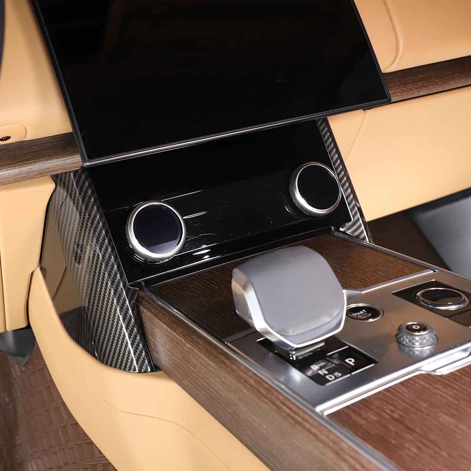 Pour Land Rover Range Rover Vogue L460 2023+ - Cadre de décoration intérieure de voiture en fibre de carbone ABS, autocollants décoratifs, accessoires