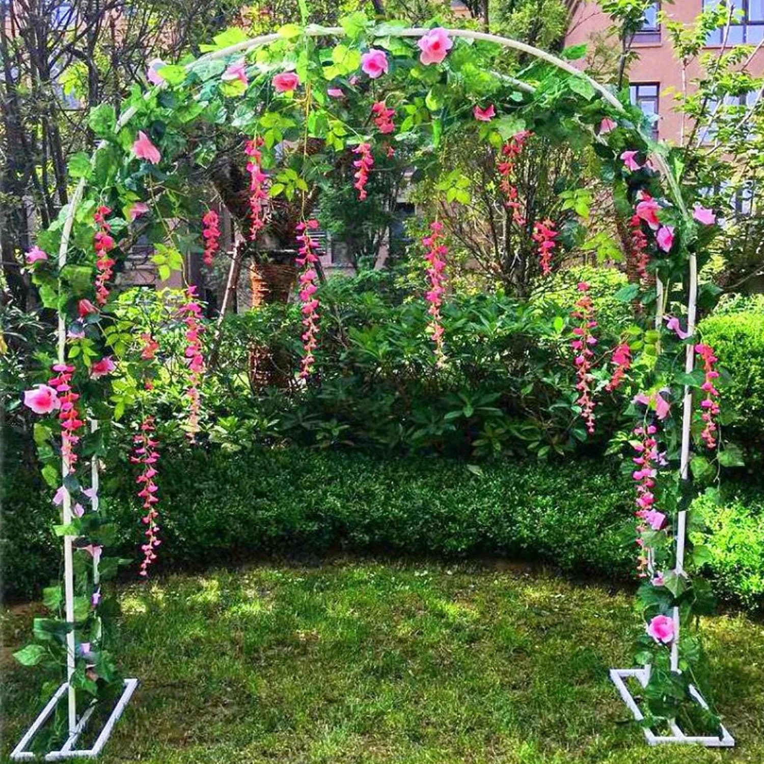 En treillis d'arc de jardin en métal à assembler élevé, 2 tailles, tonnelle de jardin pour plante grimpante de fête de mariage, extérieur et intérieur