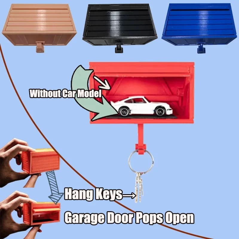 Porte-clés pour garage automobile, avec design de porte à ouverture et fermeture, permet de gagner de la place, robuste et durable, adapté aux passionnés d'automobiles, créatif.