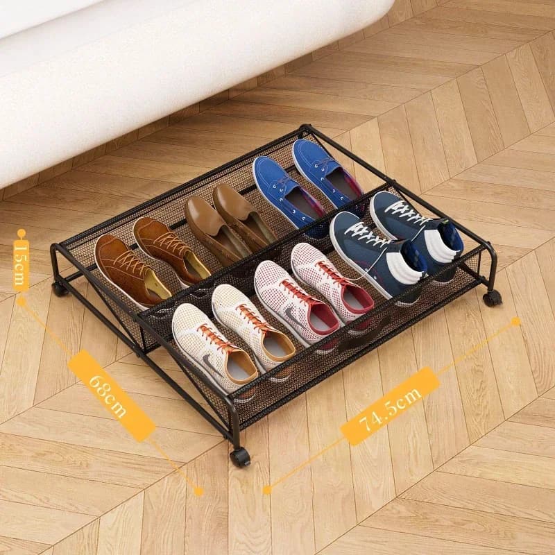 Étagère à chaussures Simple, étagère de rangement sous le lit avec boucle roulante pour chaussures, chambre à coucher, gain de place, support de bottes, fournitures de rangement ménagères