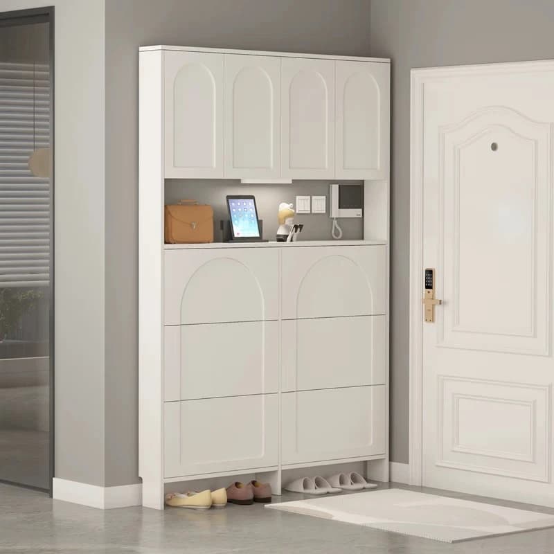 Meuble à chaussures de luxe compact avec couvercles, organisateur de chaussures économique avec séparateurs, mobilier de maison