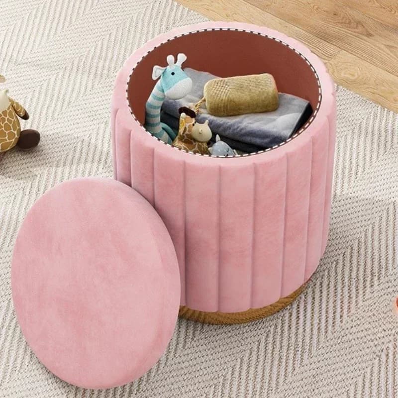 Tabouret de maquillage léger luxe tabouret rond chaise chambre Internet célébrité banc de rangement canapé tabouret commode tabouret chaise de maquillage petit