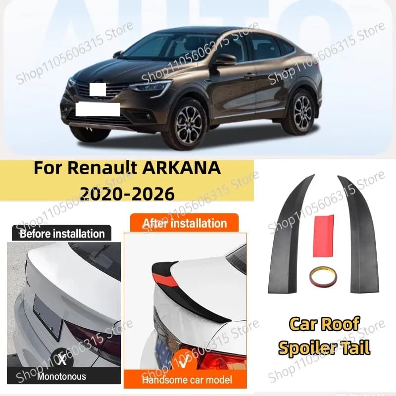 Pour Renault ARKANA 2020-2026 Aileron de coffre arrière ABS 3 sections réglable 115-125cm, Aileron supérieur sport décoratif, Pièces extérieures de voiture