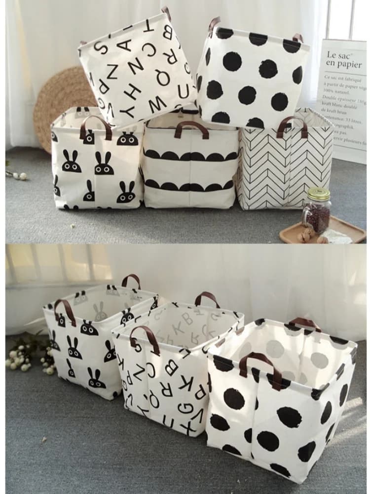 Panier de rangement en tissu grande capacité avec design ouvert pratique, idéal pour ranger les vêtements, les jouets et les articles divers