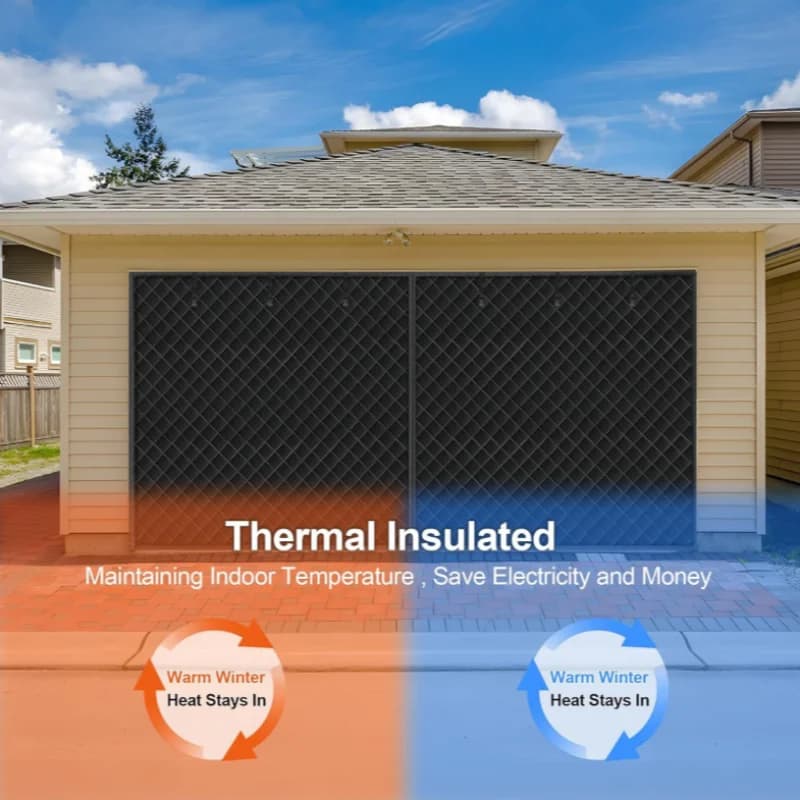 Écran de porte de garage pour kit d'isolation d'hiver, rideau de porte isolé thermique magnétique avec tissu Oxford auto-absorption magnétique
