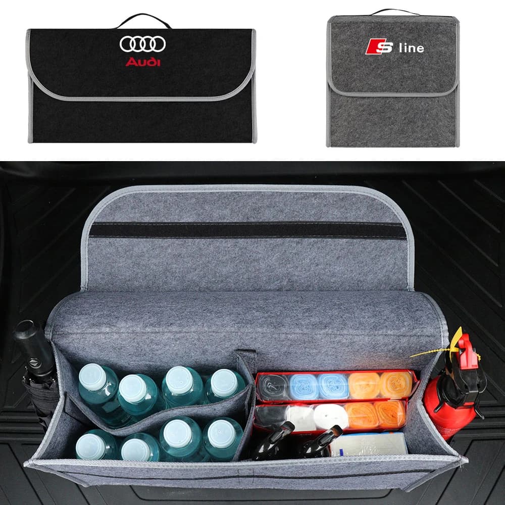 Boîte de rangement pour coffre de voiture, sac de rangement pliable, accessoires pour Audi A1 A2 A3 A4 A5 A6 A7 A8 Q5 Q7 C8 B8 C6 Quyttro Sline S