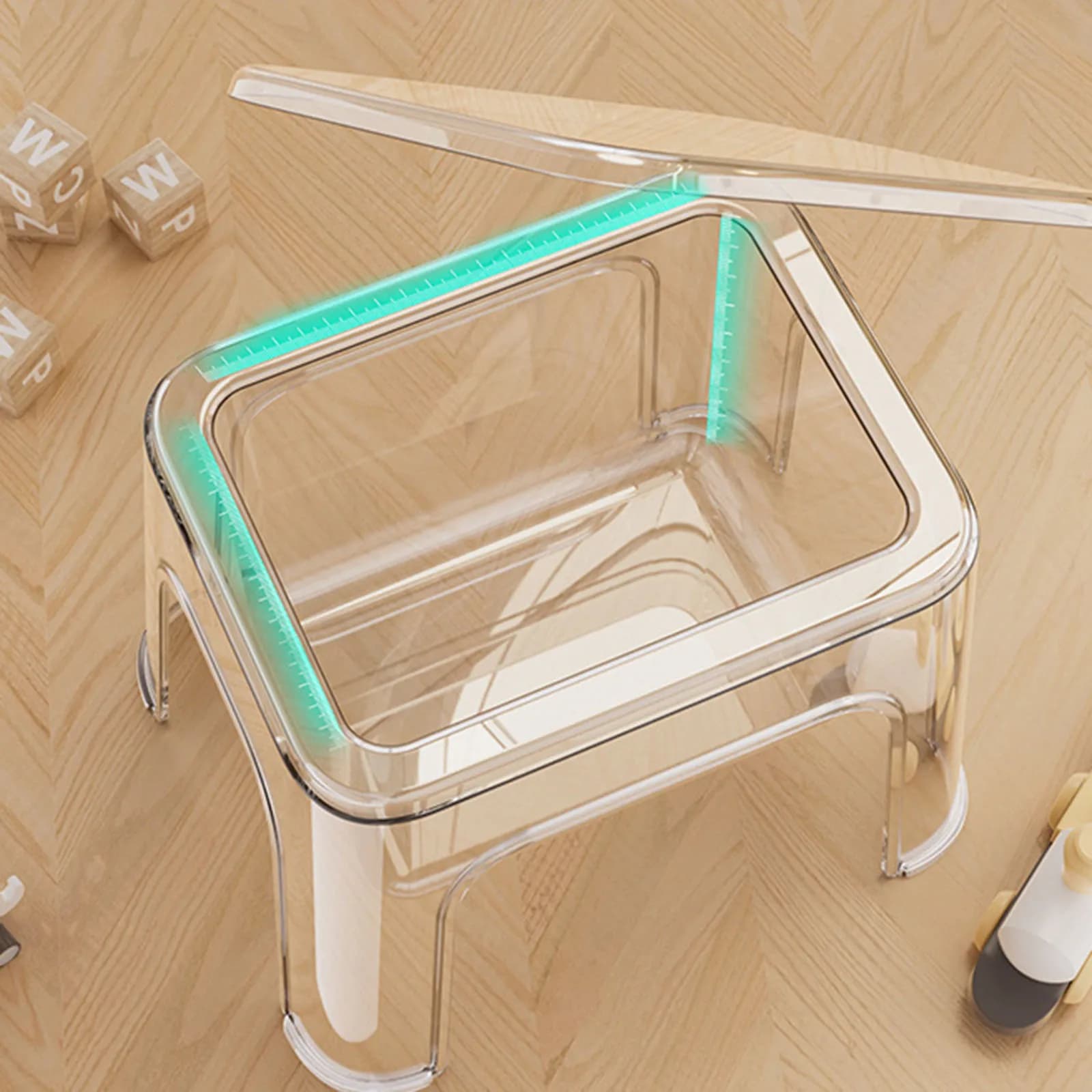 Escabeau de rangement pouf Stable repose-pieds tabouret Transparent repose-pieds tabouret à langer pour le linge domestique salon