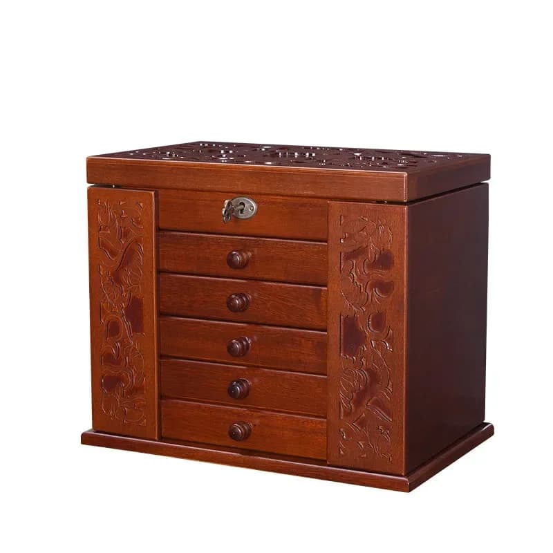 Boîte à bijoux en bois MELBox pour femme, grand présentoir à colliers, boîtes de rangement pour bracelet, conteneur à matiques, porte-bijoux, cadeau d'évaluation