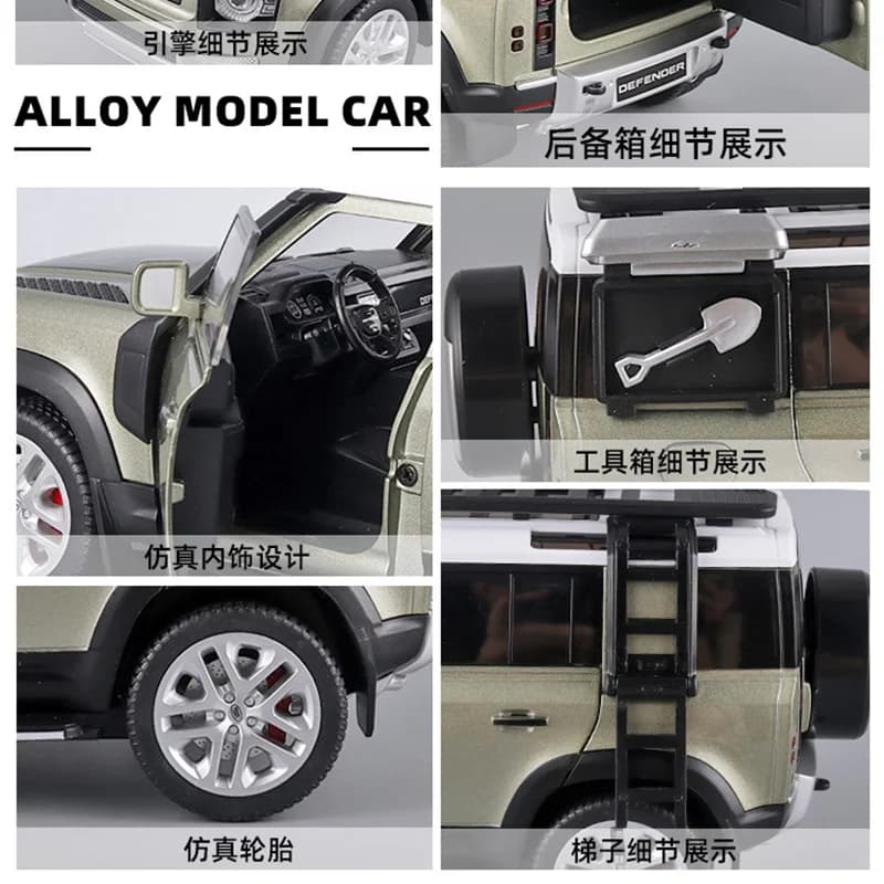 Grande 1:18 Échelle Land Rover Defender 110 Range Rover SV2022 Hors Route SUV Alliage En Métal moulé sous pression Modèle De Voiture Accueil À La Mode Ornements Jouet