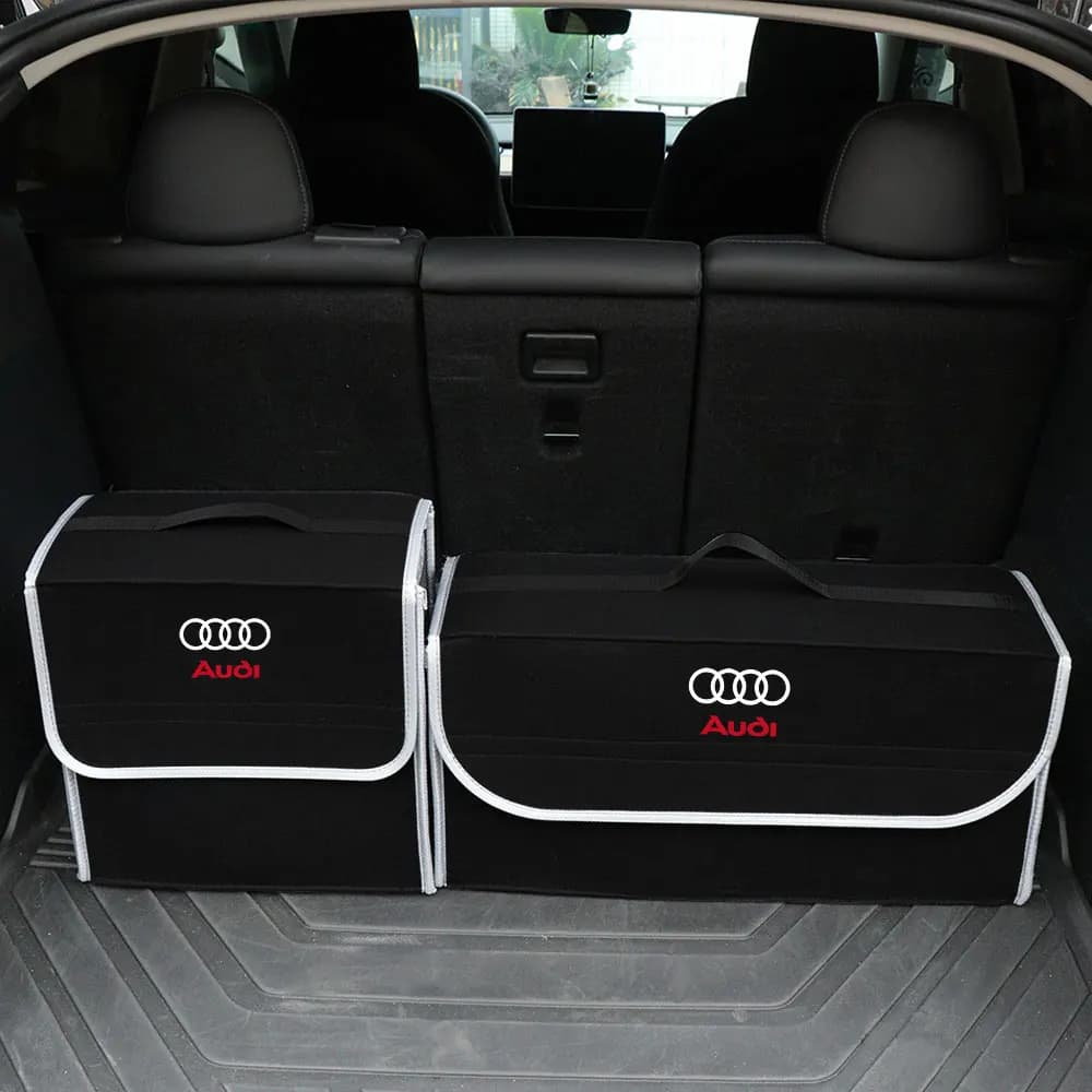Boîte de rangement portable pour coffre de voiture, sac de rangement pliable en feutre pour Audi A1 A2 A3 A4 A5 A6 A7 A8 Q5 Q7 C8 B8 C6 Quyttro Sline