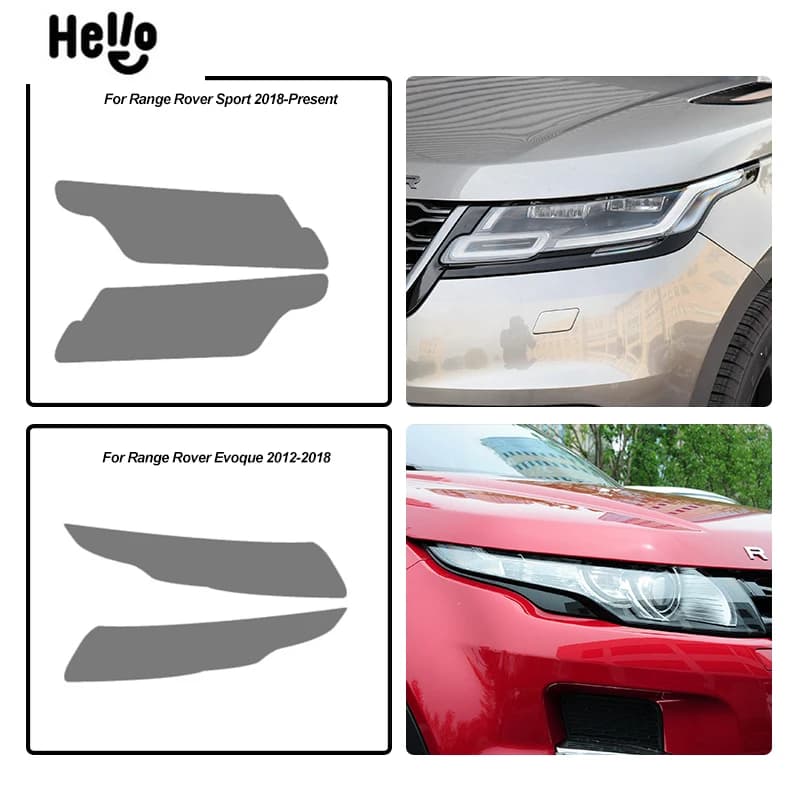 Film de protection autocollant en TPU noir fumé pour phare de voiture Land Rover Discovery 4 5 Defender Range Rover Sport Evoque Velar