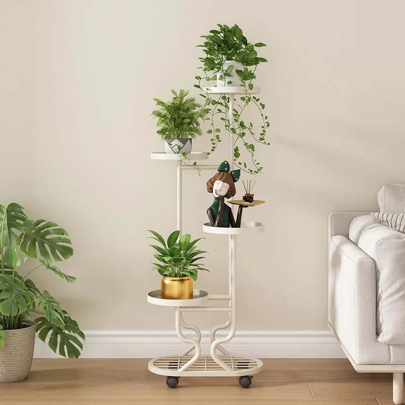 Étagère d'angle blanche en métal pour serre, support vertical à plusieurs niveaux pour fleurs, présentoir extérieur, mobilier de jardin pour patio