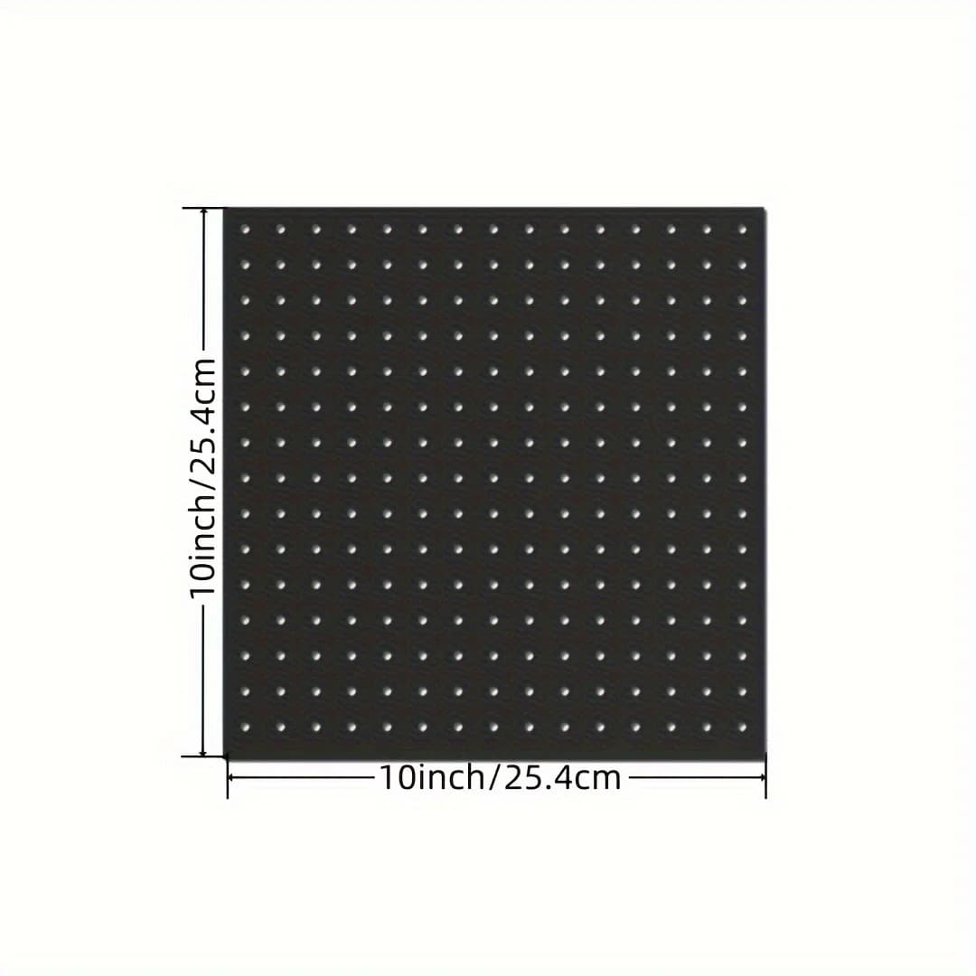 Panneaux perforés muraux en métal noir, 2 pièces, 25cm x 25cm, espacement des trous de 1 pouce, parfaits pour le garage, la cuisine, la salle de bain et le rangement