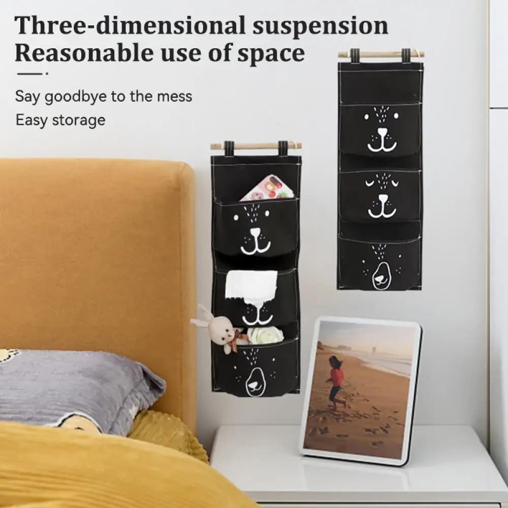 Sac de rangement suspendu 3 poches, joli organisateur de placard mural pour vêtements, sac suspendu étanche pour chambre à coucher, garde-robe