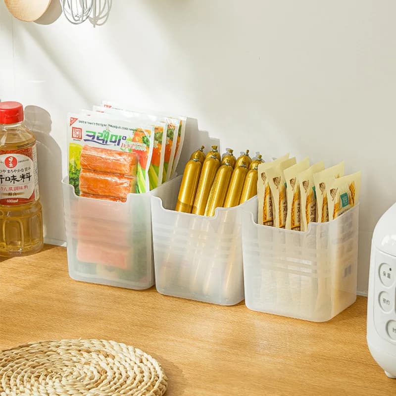 Boîte de rangement pour réfrigérateur, organisateur de porte latérale de réfrigérateur, bac de cuisine, congélateur, panier alimentaire, conteneur, étui d'organisation pour la maison