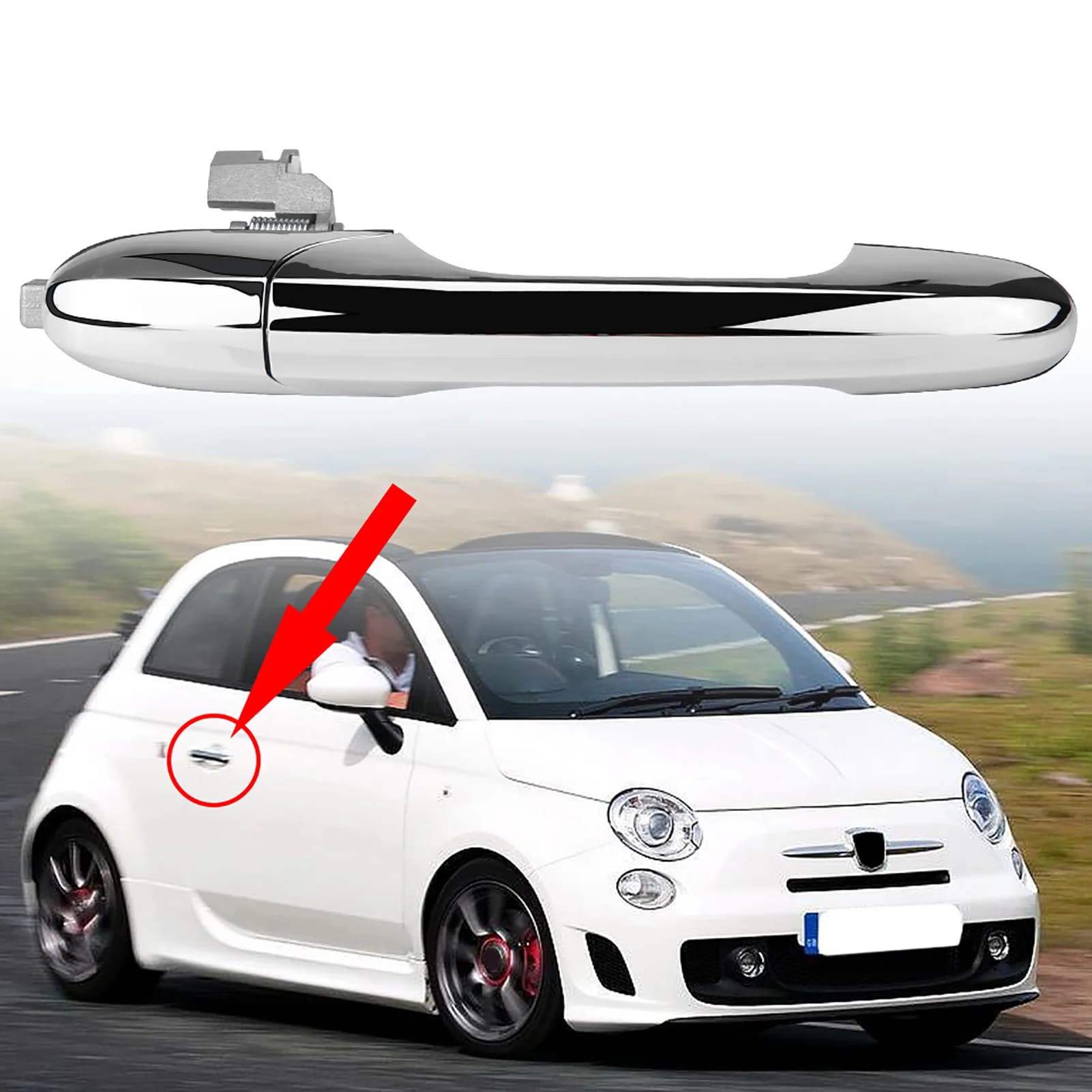 Poignée de porte extérieure côté conducteur gauche/droite pour 500 2012-2018, accessoires de remplacement pour voiture