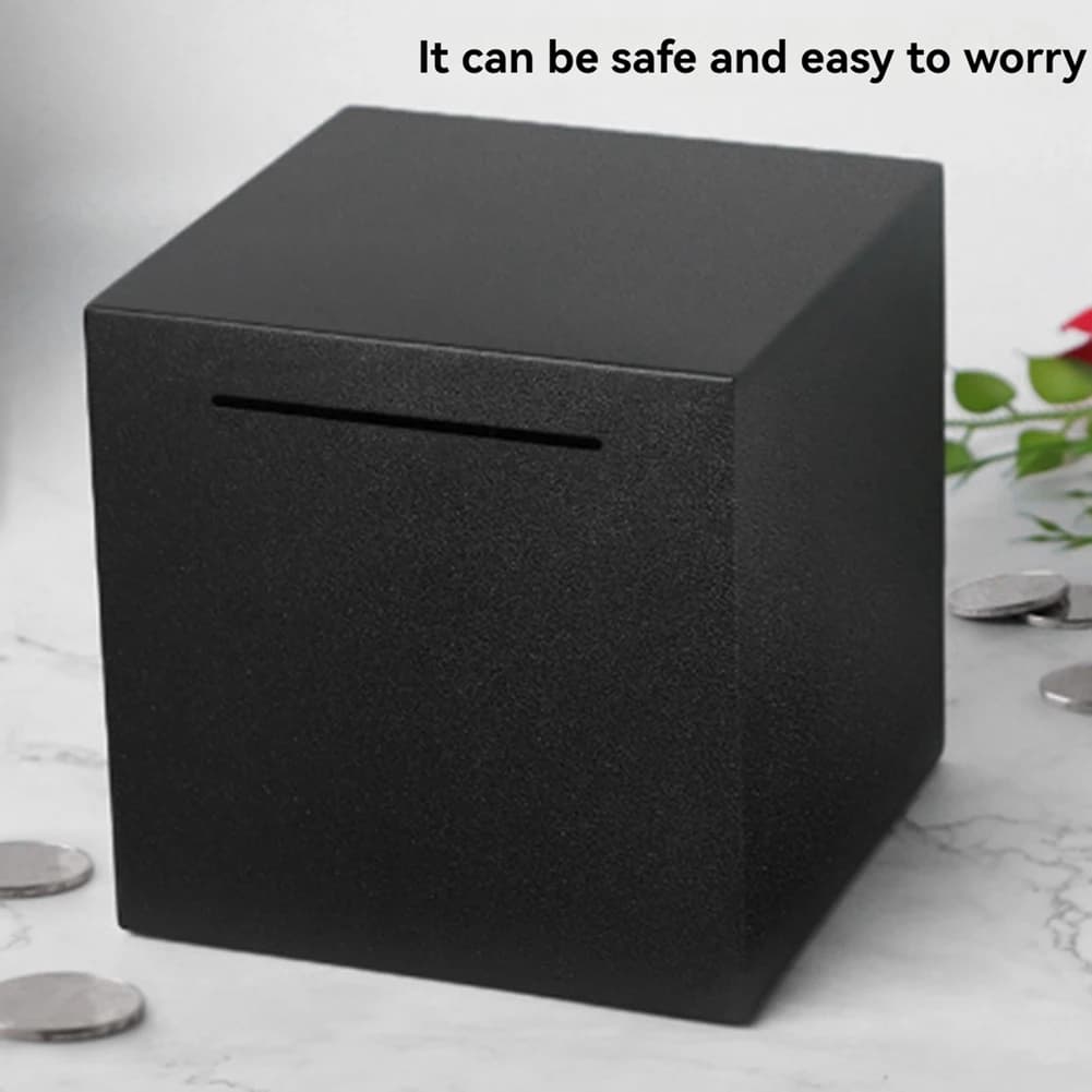 Tirelire réutilisable en acier inoxydable, boîte à monnaie de grande capacité, coffre-fort pour enfants avec serrure à Code, cad