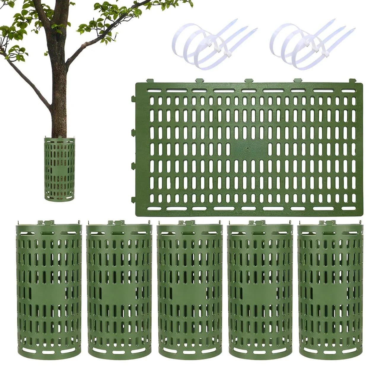 Protecteur de tronc d'arbre en plastique, flexible, réglable et respirant, pour jeunes arbres contre les rongeurs, les lapins et les tondeuses de jardin