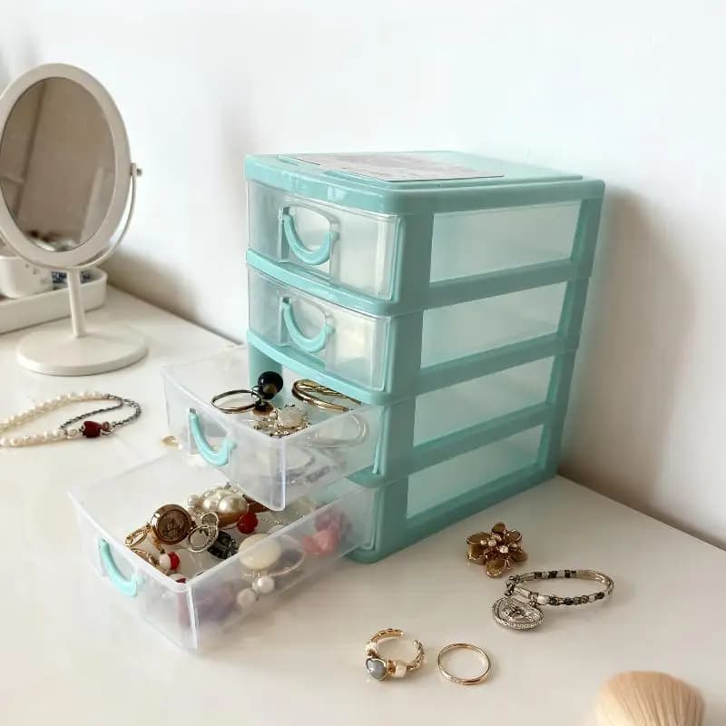 Organisateur de bijoux à 4 niveaux avec système de tiroirs pour une organisation sans effort dans les chambres