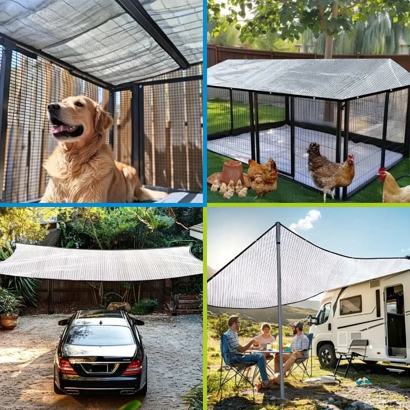Voile d'ombrage en aluminium épaissi avec bords renforcés et œillets, résistant à la chaleur pour carport, véranda, protection UV extérieure