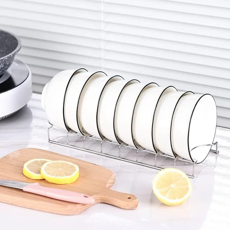 Égouttoir à vaisselle de cuisine en acier inoxydable pour plan de travail, support de rangement pour bols et assiettes, gain de place