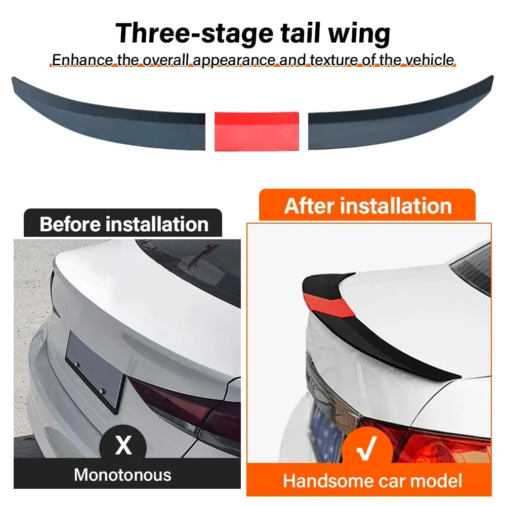Pour Renault ARKANA 2020-2026 Aileron de coffre arrière ABS 3 sections réglable 115-125cm, Aileron supérieur sport décoratif, Pièces extérieures de voiture