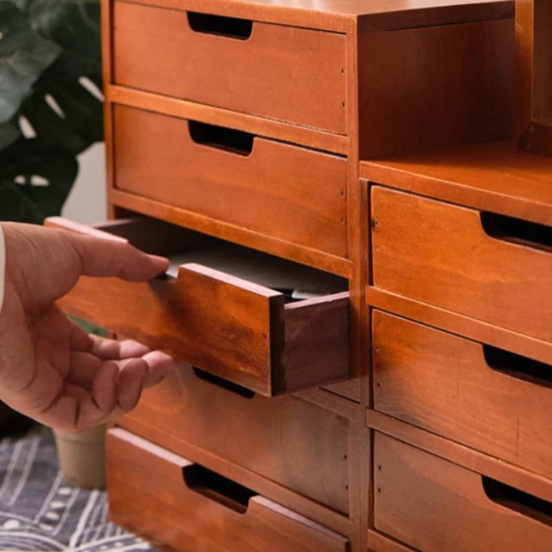 Tiroirs de rangement en bois, tiroirs d'organisation de bureau, armoire de rangement de cosmétiques de chambre à coucher, cloison de bijoux, organisateur de tiroir, décoration de maison