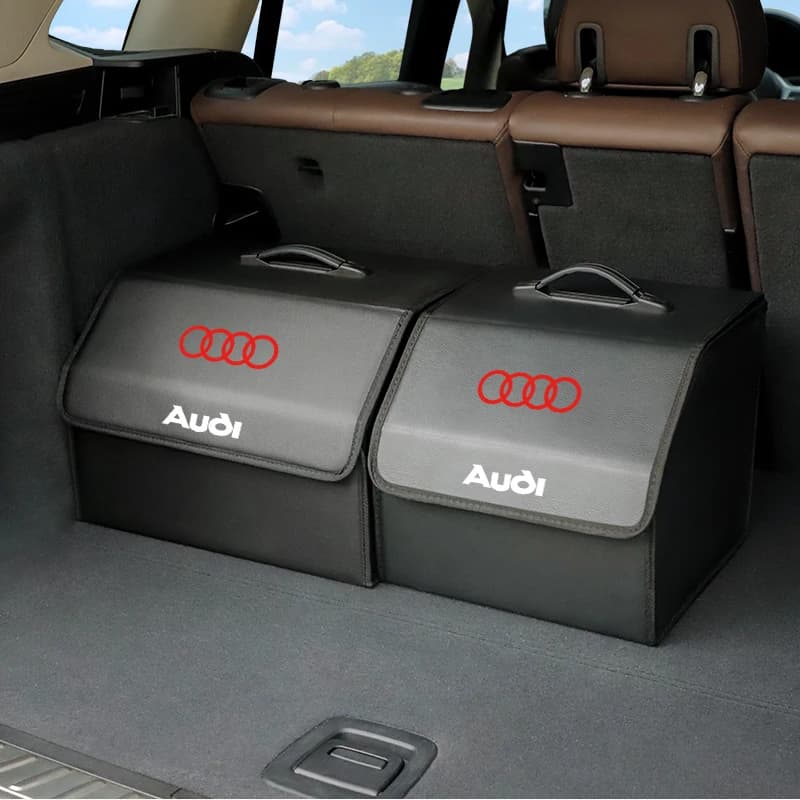 Sac de rangement pour coffre de voiture Audi, boîte de camping en cuir pliable pour Audi Sline A2 A3 A4 A5 A6 A7 A8 B9 B6 C6 Q2 Q3 Q4 Q5 Q6 Q7 Q8 TT